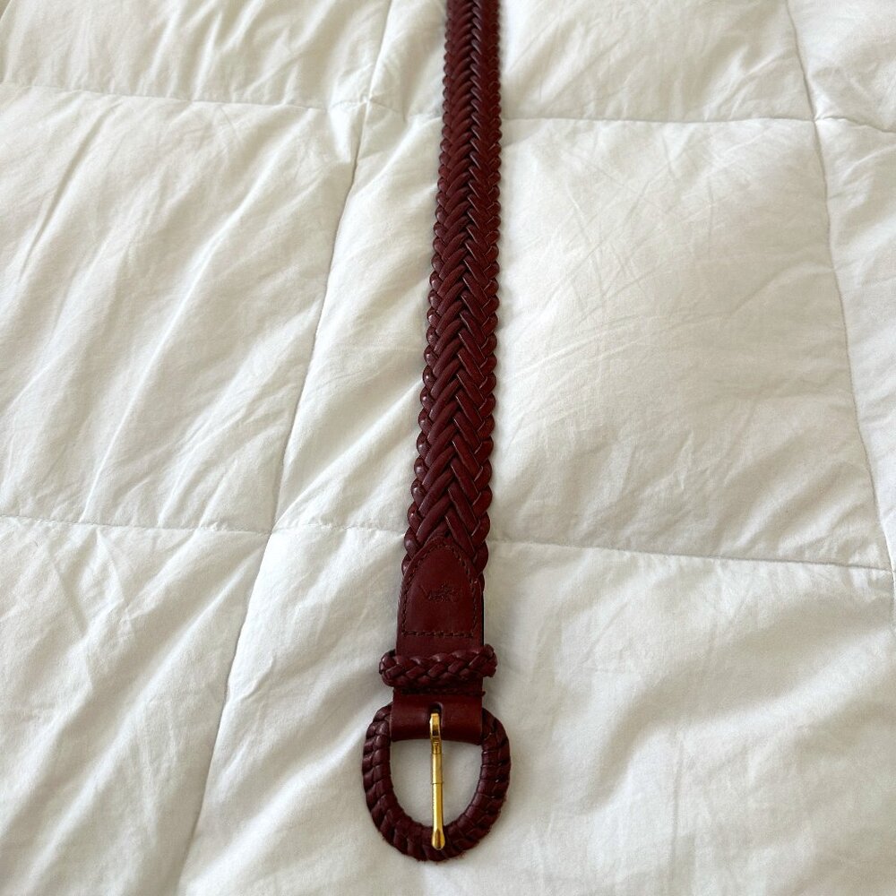 Ralph Lauren Women's Brown Leather Braided Belt, Size Small, New With Tags